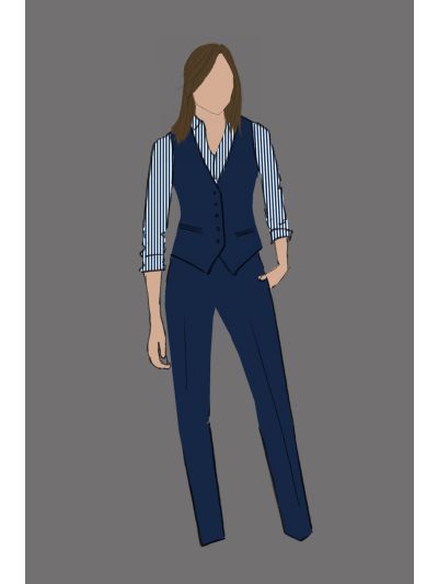 Uniform Shirt Ladies Blue/White Stripe (NY Regency Bar and Grill - PM Server/Busser/Bartender)